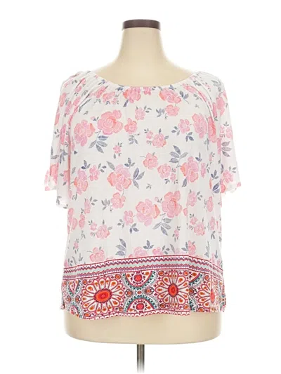 Pre-owned Assorted Brands Short Sleeve Blouse In Pink