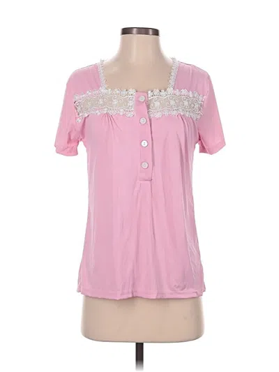 Assorted Brands Short Sleeve Blouse In Pink