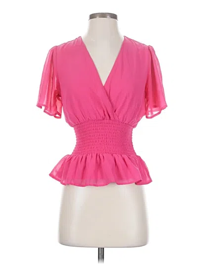 Pre-owned Assorted Brands Short Sleeve Blouse In Pink