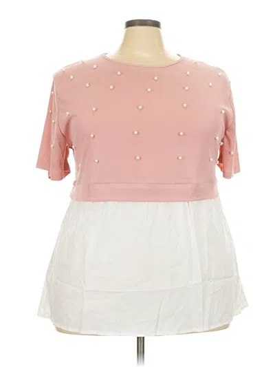 Pre-owned Assorted Brands Short Sleeve Blouse In Pink