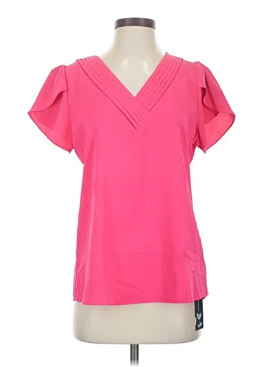 Assorted Brands Short Sleeve Blouse In Pink