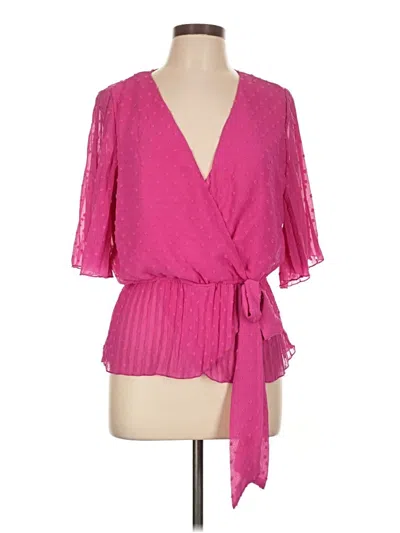 Pre-owned Assorted Brands Short Sleeve Blouse In Pink