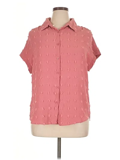Pre-owned Assorted Brands Short Sleeve Blouse In Pink