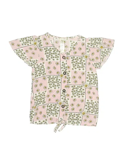 Pre-owned Assorted Brands Kids' Short Sleeve Blouse In Pink