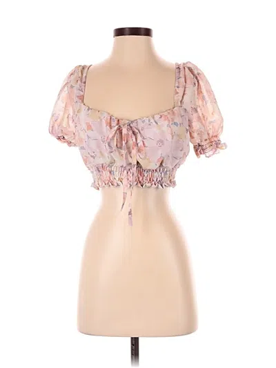 Pre-owned Assorted Brands Short Sleeve Blouse In Pink