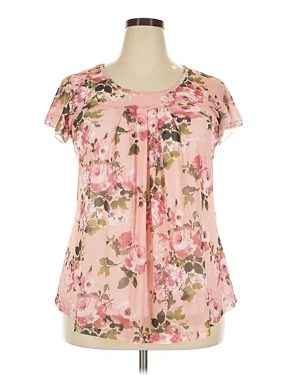 Pre-owned Assorted Brands Short Sleeve Blouse In Pink