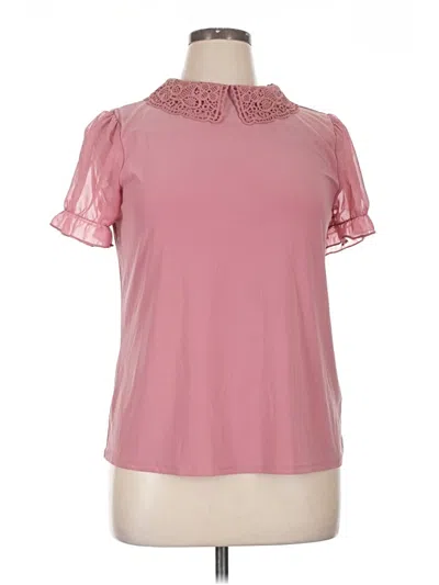 Pre-owned Assorted Brands Short Sleeve Blouse In Pink