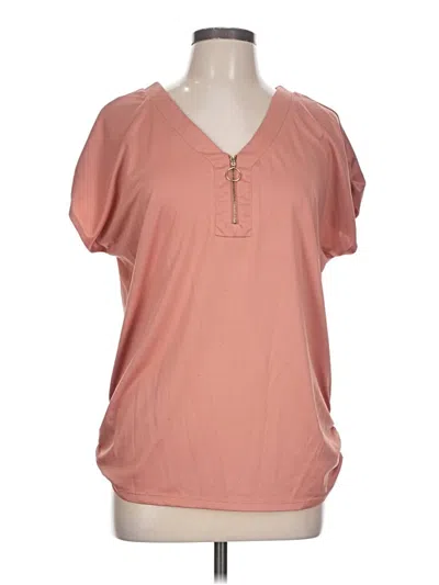 Pre-owned Assorted Brands Short Sleeve Blouse In Pink
