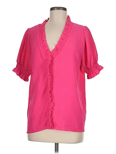 Pre-owned Assorted Brands Short Sleeve Blouse In Pink