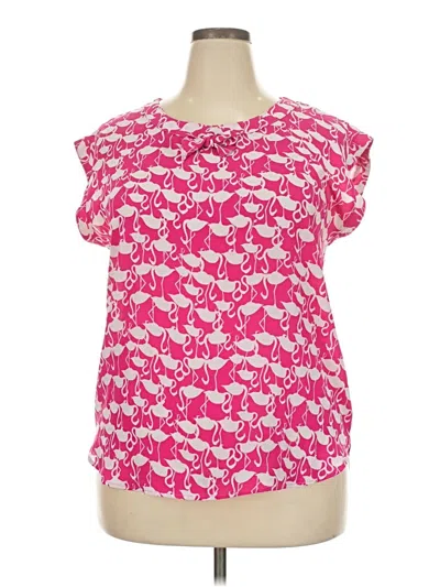 Pre-owned Assorted Brands Short Sleeve Blouse In Pink
