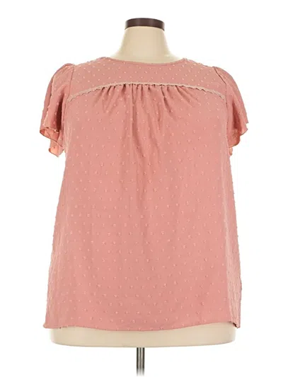 Pre-owned Assorted Brands Short Sleeve Blouse In Pink