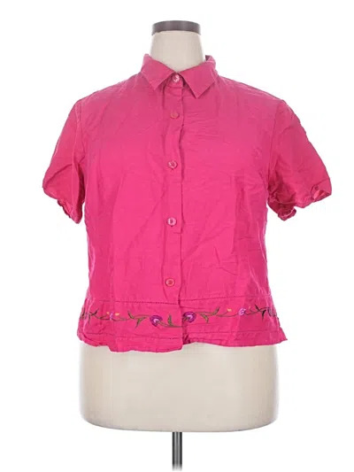 Pre-owned Assorted Brands Short Sleeve Blouse In Pink
