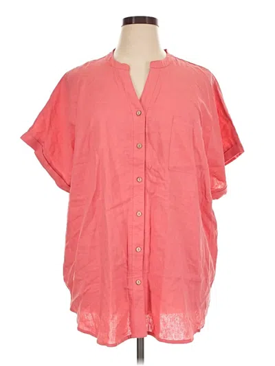 Pre-owned Assorted Brands Short Sleeve Blouse In Pink