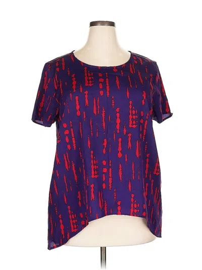 Pre-owned Assorted Brands Short Sleeve Blouse In Purple