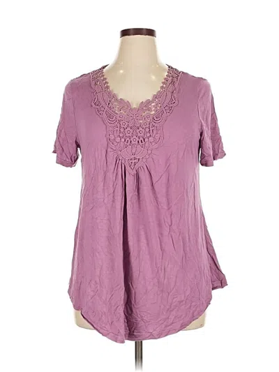Pre-owned Assorted Brands Short Sleeve Blouse In Purple