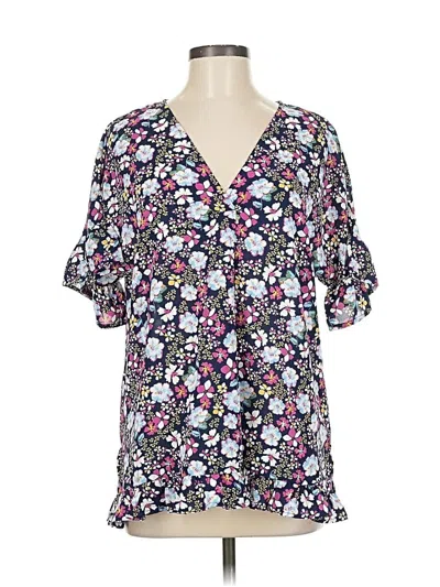 Pre-owned Assorted Brands Short Sleeve Blouse In Purple