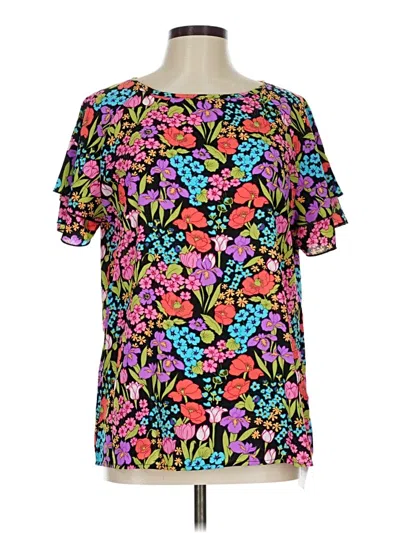 Assorted Brands Short Sleeve Blouse In Purple