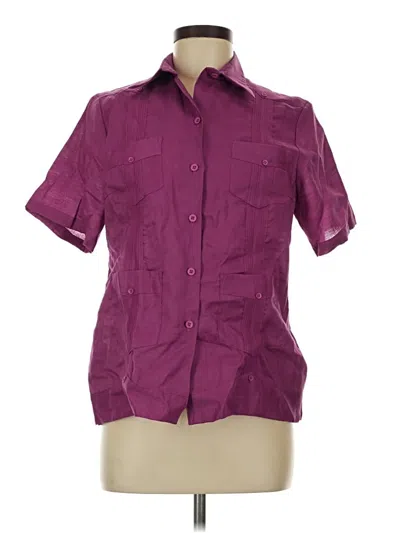 Pre-owned Assorted Brands Short Sleeve Blouse In Purple