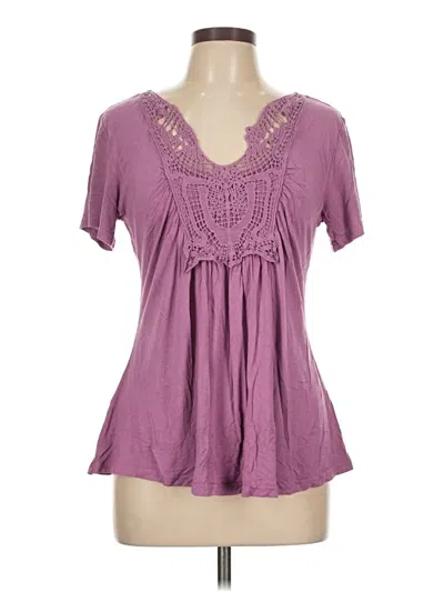 Pre-owned Assorted Brands Short Sleeve Blouse In Purple