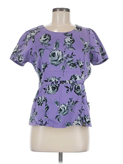 Pre-owned Assorted Brands Short Sleeve Blouse In Purple