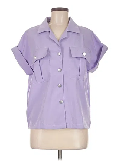 Pre-owned Assorted Brands Short Sleeve Blouse In Purple
