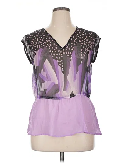 Pre-owned Assorted Brands Short Sleeve Blouse In Purple