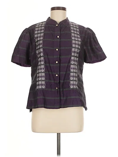 Pre-owned Assorted Brands Short Sleeve Blouse In Purple