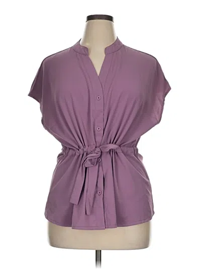 Pre-owned Assorted Brands Short Sleeve Blouse In Purple