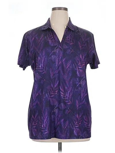 Pre-owned Assorted Brands Short Sleeve Blouse In Purple