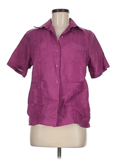Pre-owned Assorted Brands Short Sleeve Blouse In Purple