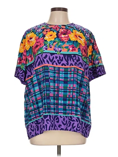 Pre-owned Assorted Brands Short Sleeve Blouse In Purple