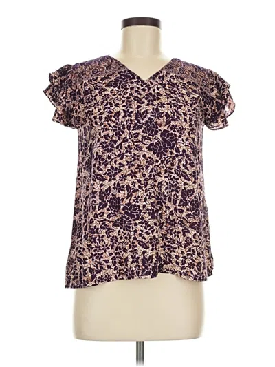 Pre-owned Assorted Brands Short Sleeve Blouse In Purple