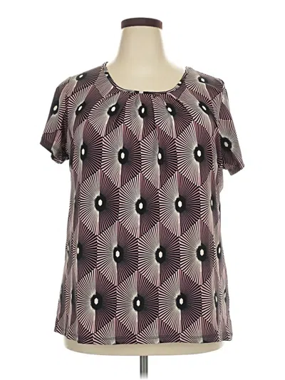 Pre-owned Assorted Brands Short Sleeve Blouse In Purple