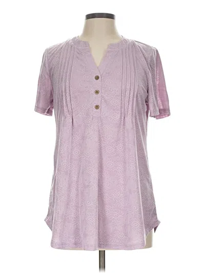 Pre-owned Assorted Brands Short Sleeve Blouse In Purple