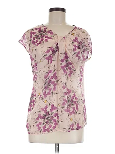 Pre-owned Assorted Brands Short Sleeve Blouse In Purple
