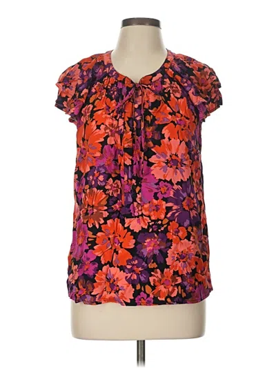 Pre-owned Assorted Brands Short Sleeve Blouse In Purple