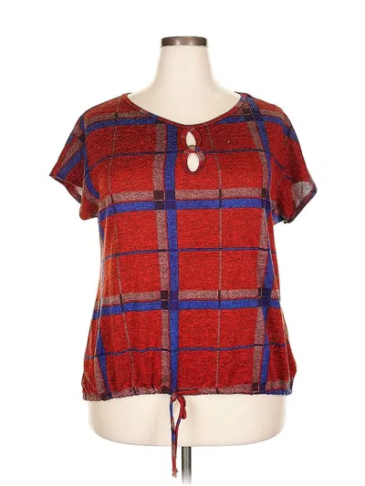 Pre-owned Assorted Brands Short Sleeve Blouse In Red