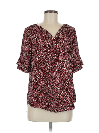 Pre-owned Assorted Brands Short Sleeve Blouse In Red