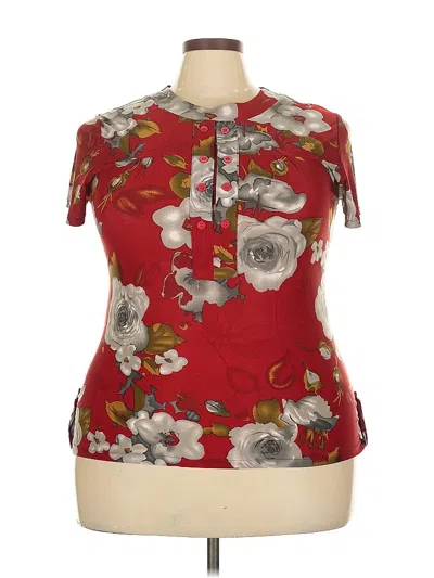 Pre-owned Assorted Brands Short Sleeve Blouse In Red