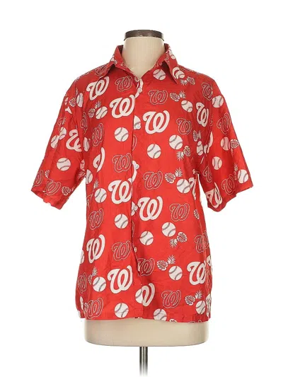 Pre-owned Assorted Brands Short Sleeve Blouse In Red