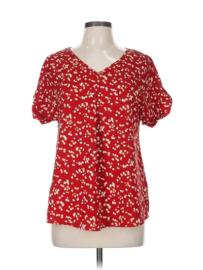 Pre-owned Assorted Brands Short Sleeve Blouse In Red