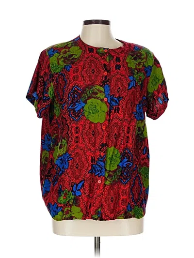 Pre-owned Assorted Brands Short Sleeve Blouse In Red
