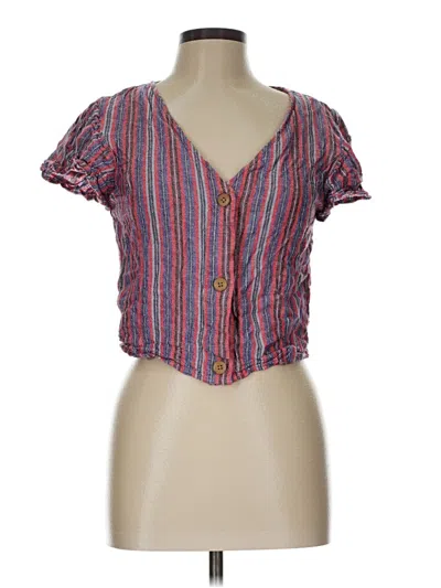 Pre-owned Assorted Brands Short Sleeve Blouse In Red