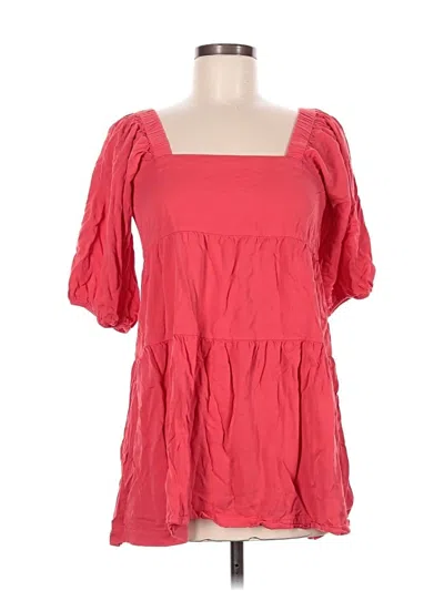 Pre-owned Assorted Brands Short Sleeve Blouse In Red