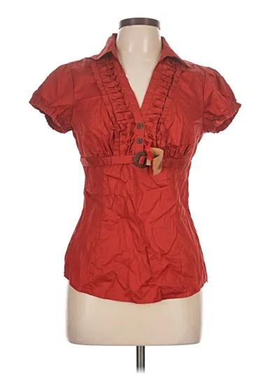 Pre-owned Assorted Brands Short Sleeve Blouse In Red
