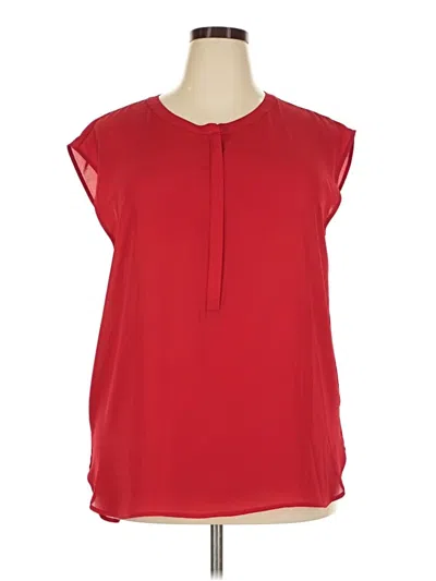 Pre-owned Assorted Brands Short Sleeve Blouse In Red