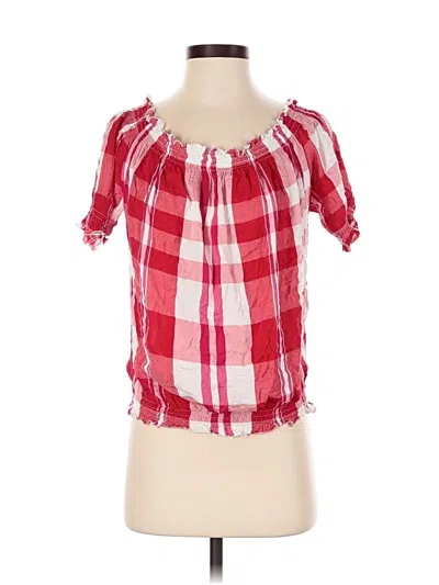 Pre-owned Assorted Brands Short Sleeve Blouse In Red
