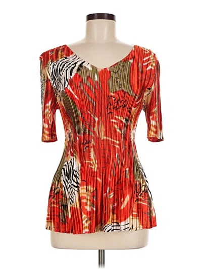Pre-owned Assorted Brands Short Sleeve Blouse In Red