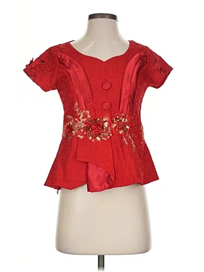 Pre-owned Assorted Brands Short Sleeve Blouse In Red