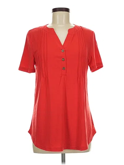 Pre-owned Assorted Brands Short Sleeve Blouse In Red